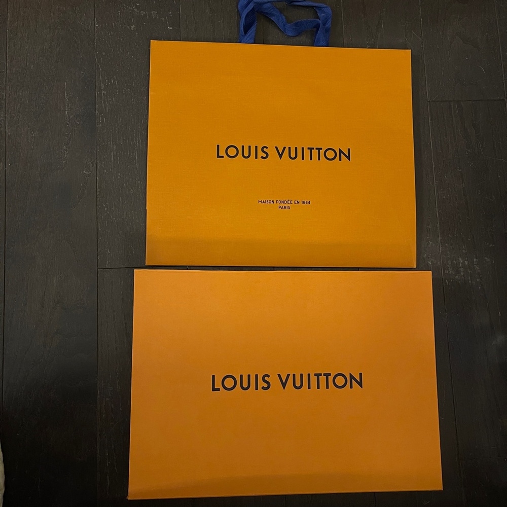 Louis Vuitton full set large empty box shopping bag home decoration storage